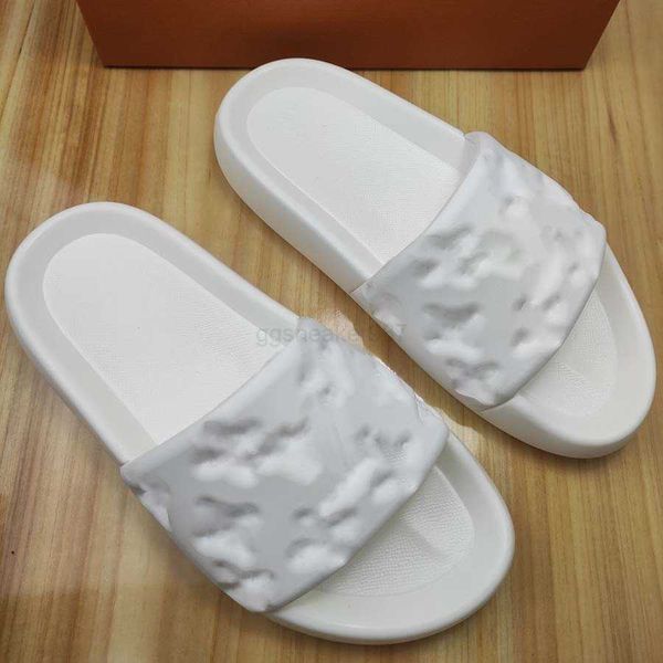 

designers slippers men women slides sandals designer shoes black brown white summer flat beach pool slide damier graphite rubber thong flip