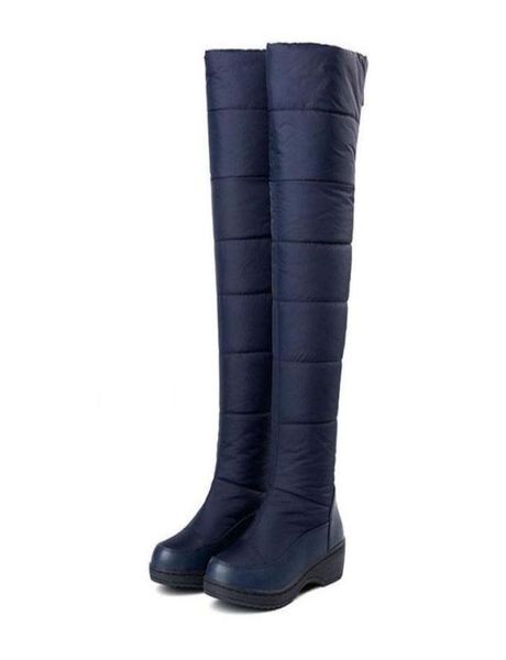 

boots 2021 winter kneehigh waterproof cotton snow women039s slope heel thickened velvet boot women hx61b5782631, Black