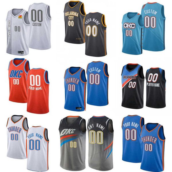 

2023 75th custom men oklahoma''city thunder''23 tre mann 33 mike muscala 17 paleksej okusevski 22 isaiah roby basketball, Black;red