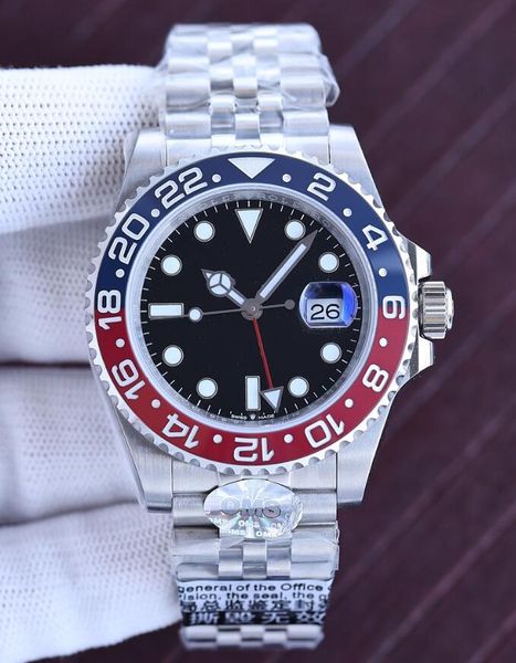 

lj3k lj3k mens watch 41mm automatic mechanical movement watches full stainless steel sliding clasp blue black ceramic sapphire wristwatches, Slivery;golden