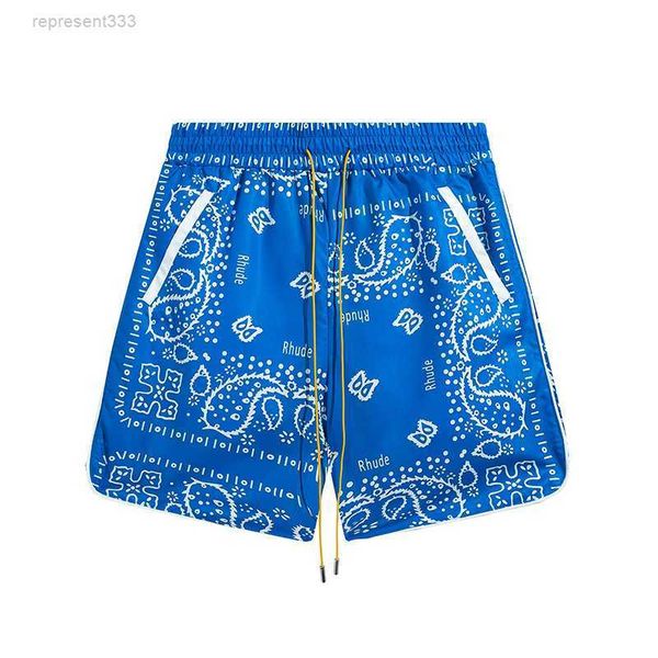 

rhude shorts spring/summer american new all over print hip hop loose relaxed sports shorts for men and 5f0l, White;black