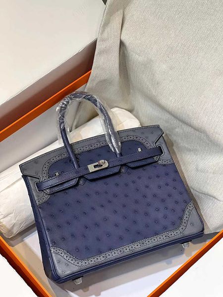 

desigenr bags birkins ostrich leather 5a genuine leather handswen south african 25cm