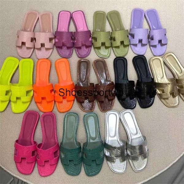 

2023 h sandals beach slippers classic flat heel mules luxury designer flip flops leather lady slides sandal women men summer shoes bath ladi, Black