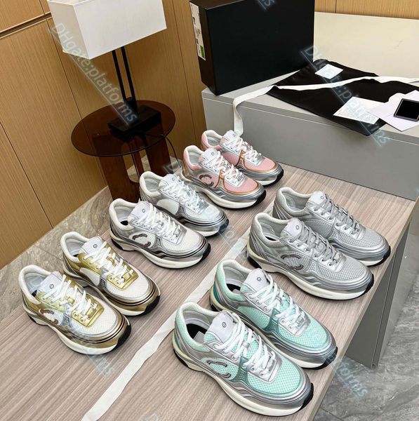 

luxury designer shoe flatform fabric suede calfskin laminated trainer men women sneaker white gold silver summer outdoor downtown walking la, Black