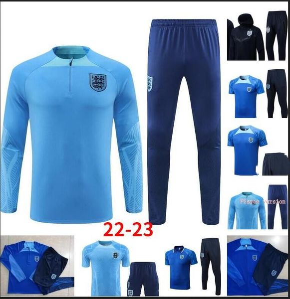 

2022 2023 england tracksuit soccer jersey training suit kane sterling rashford sancho grealish 22 23 men kids national england football sets, Black