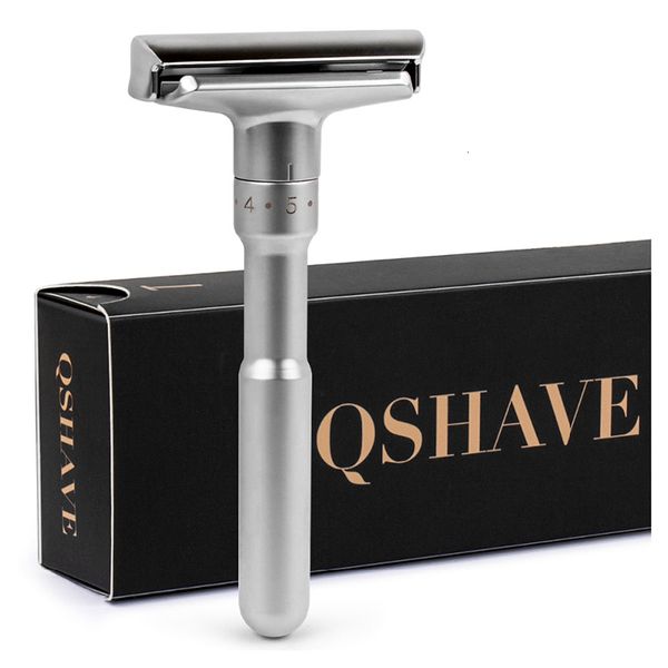 

razors blades qshave adjustable safety razor double edge classic mens shaving mild to aggressive 1-6 file hair removal shaver it with 5 blad