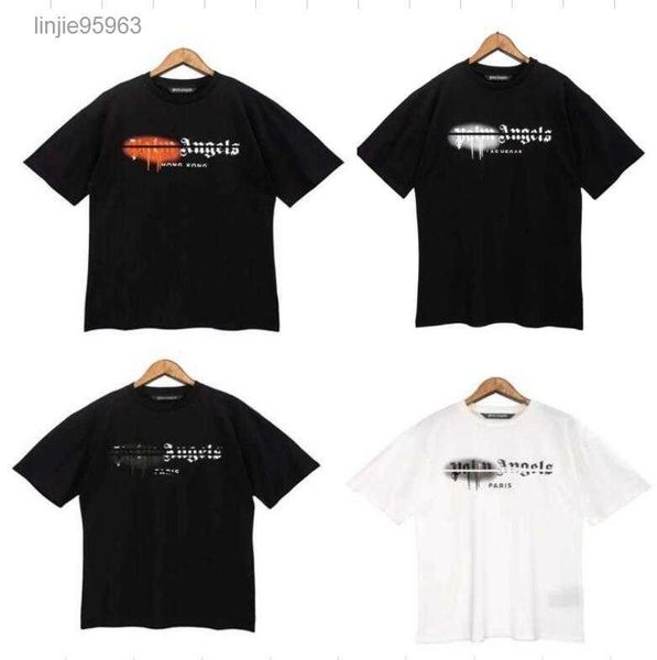 

summer men's t-shirt graffiti palms palmangel city designer limited inkjet letter printing sailboat short-sleeved casual sjtw1, White;black