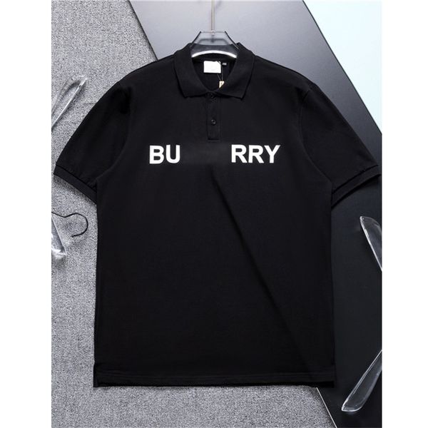 

designer men's polo luxury black and white shirt lapel short sleeve alphabet plaid stripe brand casual embroidery 100% cotton high stre, White;black