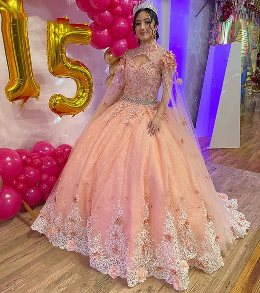 

quinceanera dresses princess pink tippet appliques flowers ball gown v-neck lace-up with tulle plus size sweet 16 debutante party birthday v, Blue;red