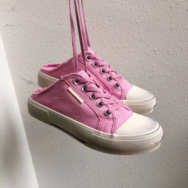 

classic casual shoes distressed rip holes canvas sneakers women girls luxury classic pink black white do old dirty sneaker paris alenciag sk