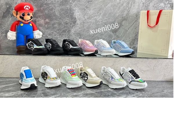 

2023new mens womens casual shoes designer women leather lace-up sneaker fashion running trainers letters woman shoes flat printed gym sneake, Red;white