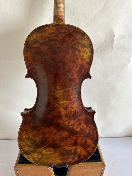 

master 4/4 violin bird eye maple wood back old spruce hand carved k3201