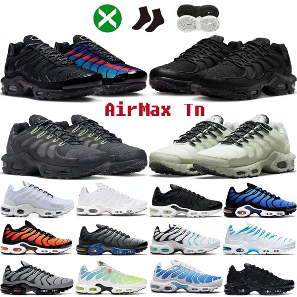 

2023 tn running shoes plus men women triple black white university blue grey orange black barely volt mint green purple oreo black anthracit