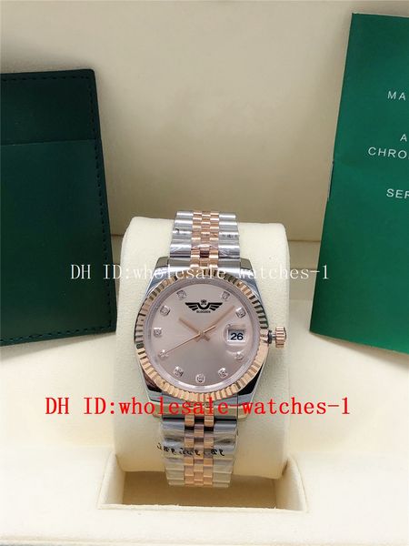

5 star super watch new style 36mm 126233 116231 sapphire men watches automatic mechanical two tone rose gold stainless steel wristwatch, Slivery;brown