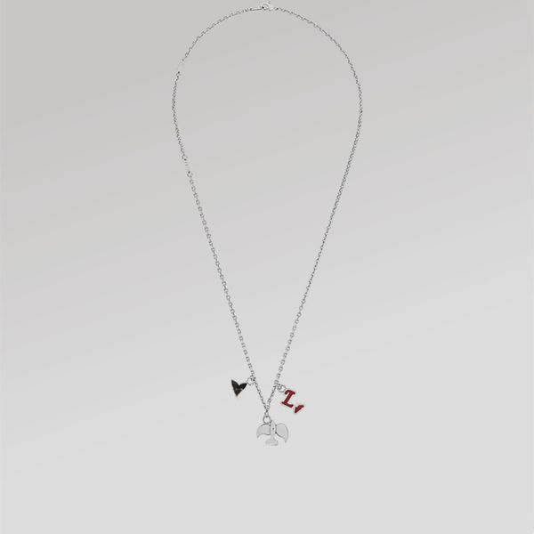 

new mens jewelry necklace casual sport letter pigeon cool men luxury designer jewels fashion show acetate fiber flowers polish metal modern, Silver