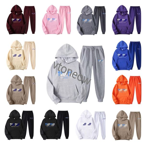 

full 2023 hoodie tracksuit rainbow towel embroidery decoding hooded sportswear men and women sportswear suit zipper trousers size 2xl, Gray