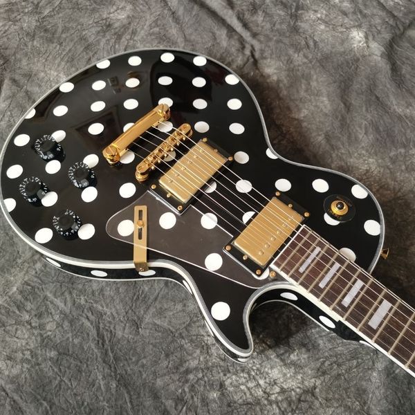 

factory customization black zebra electric guitar, mahogany high-quality