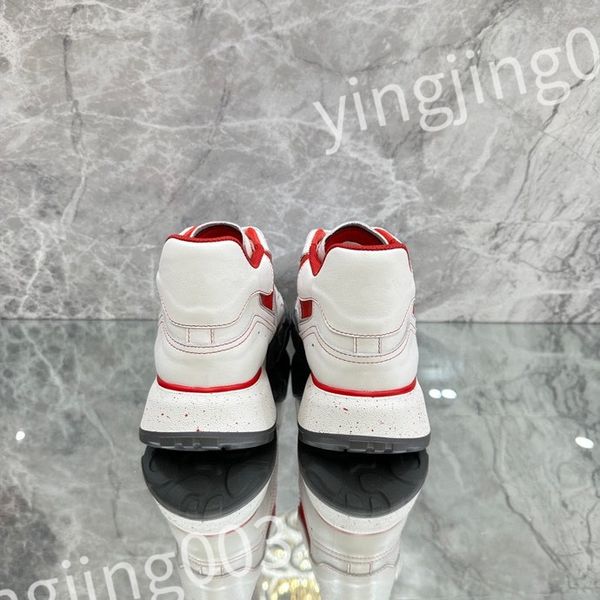 

2023 new luxury designer woman shoe leather lace up men fashion platform sneakers white black mens womens casual shoes