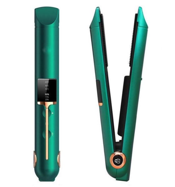 

curling irons 2 in1 portable iron with usb charging wireless hair straightener fast heat curler styling tool 2210141225503