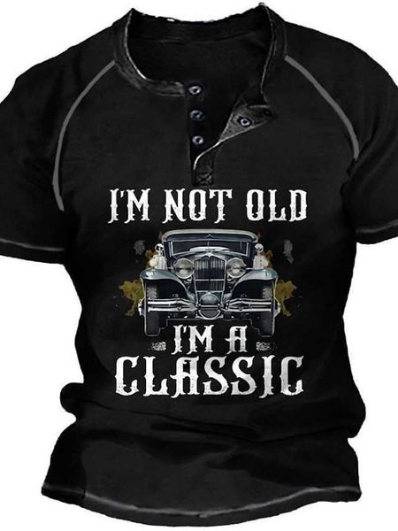 

rukas shirt henry graphic tis cool shirt car graphic printing letter henry embossed outdoor vacation short sleeve printed clothing, White;black