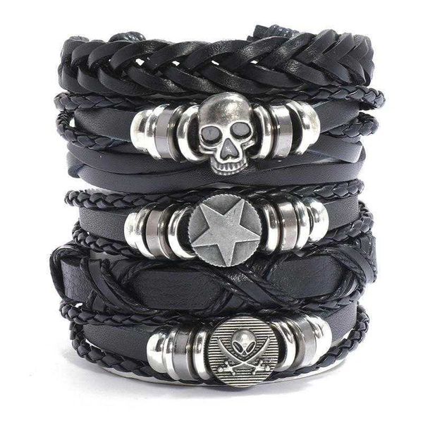 

vintage weave cowhide bracelet set ornament diy leather, Golden;silver