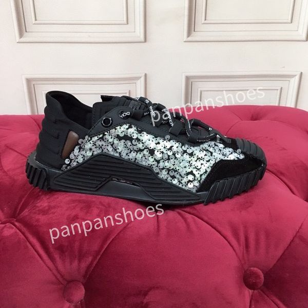 

fashion brand casual shoes womens mens designer leather lace-up sneakers fashion lady flat running letters shoes platform sneaker2023, Black