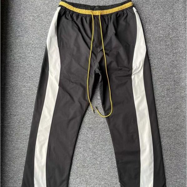 

sweatpants men women drawstring patchwork casual trousers track pants, Black;brown