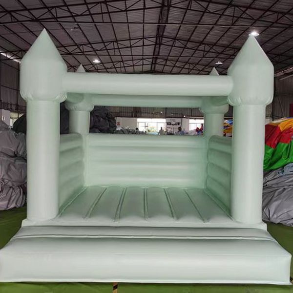

commercial white bounce house full pvc inflatable wedding jumping bouncy castle jumper bouncer with blower air ship 001