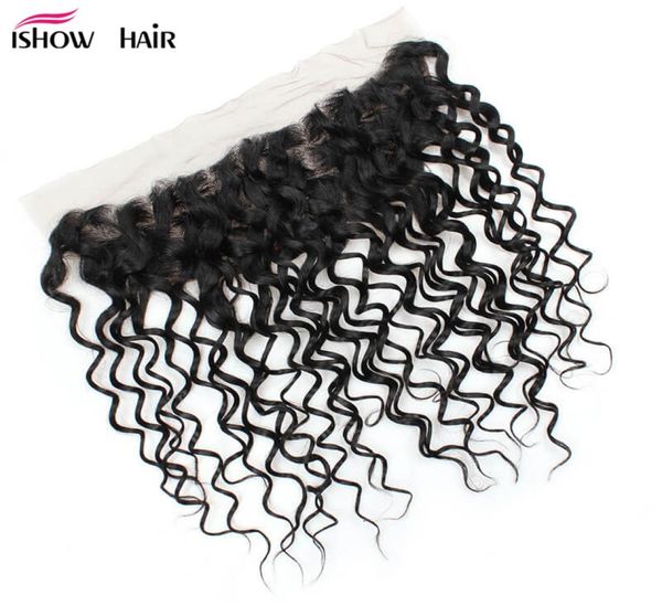 

ishow frontal lace closure brazilian peruvian malaysian indian virgin human hair for women girls all ages natural 828inch water w2154062, Black;brown