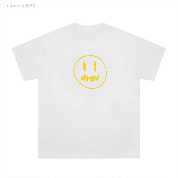 

drew shirt simple face american fashion brand high street round neck loose fitting men's couple versatile summer short sleeve designer, White;black