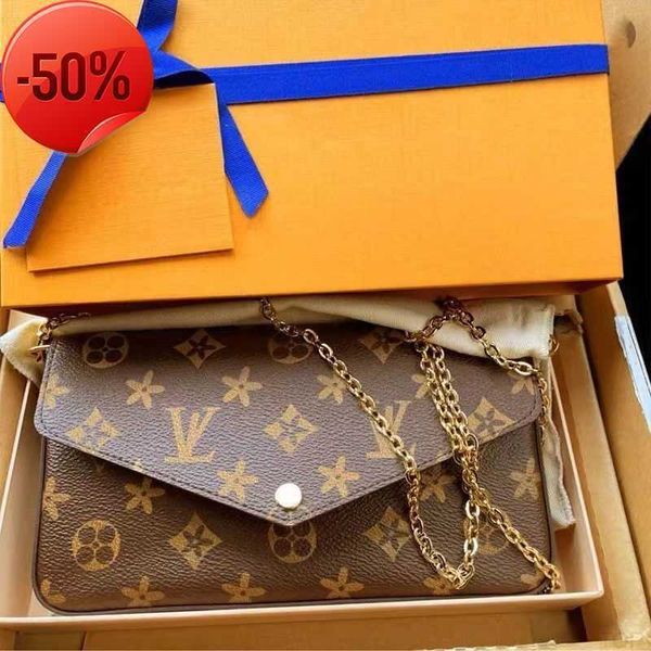 

multi felicie pochette women chain bags wallet messenger leather handbags shoulder flower purse cro, Red;black