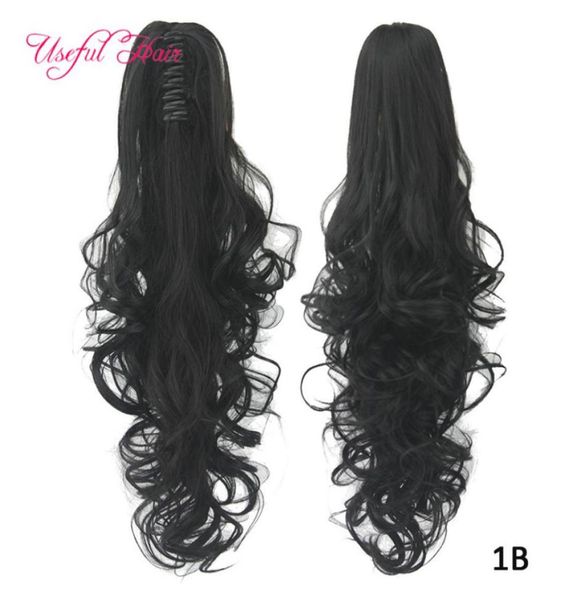 

synthetic ponytails long curly claw ponytail clip in hair extensions hairpiece pony tail synthetic hair accessories w4598197, Black