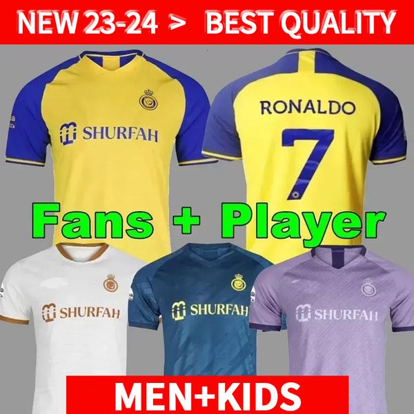 

al nassr fc soccer jerseys ronaldo 2022 2023 home yellow away 22 23 cr7 gonzalo martinez talisca ghislain konan vincent aboubakar men footba, Black;yellow