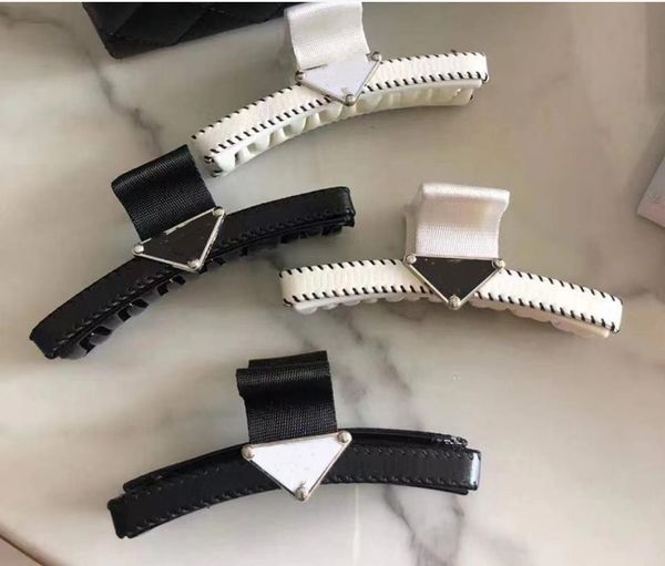 

10style luxury designer inverted triangle black and white matching hairpin brand classic everything fashion hairpin christmas jewelry gift, Golden;silver