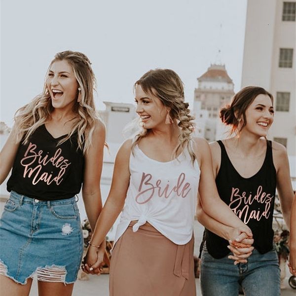 

womens tanks camis bride bridesmaid bachelorette party shirts proposal maid of tank beach wedding outfts 230510, White