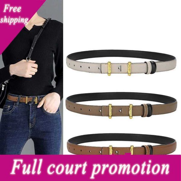 

special price designer belt 2023 new women's h-buckle fashionable matching jeans suit decoration simple and versatile slim fashion belt, Black;brown