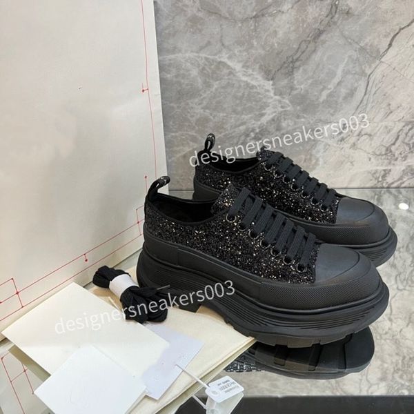 

2023brand women designer casual shoes classic do-old dirty shoes mid double height bottom trainers leather glitter golden quality, Black