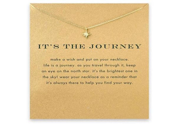 

eightpointed star choker necklaces with card gold silver polaris pendant necklace for fashion women jewelry it039s the journey3230778