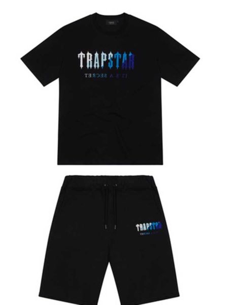 

trapstar tracksuit men's t shirt short sleeve outfit chenille tracksuit black cotton london streetwear s-2xl25, Gray