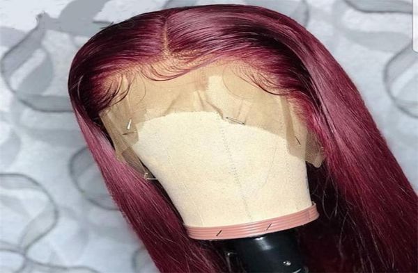 

closures 180density 26inch long burgundy straight synthetic lace front for black women with baby hair heat resistant fiber da6822170, Black;brown