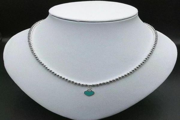 

chains 11 925 sterling silver classic fashion mini epoxy heart pendant 4mm round bead necklace ladies holiday jewelry gift7105775