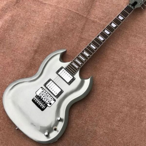 

new mahogany fingerboard 6-string silver powder electric guitar-