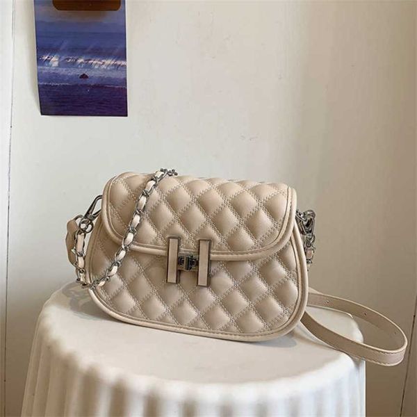 

30% off 2023 fashion handbag new shoulder lingge chain half round saddle bag embroidered thread women's foreign style versatile live br
