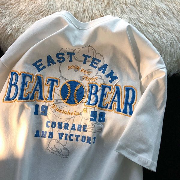 

women's t shirt t shirt lengan pendek beruang kecil wanita musim panas 2023 versi korea baru atasan siswa longgar pakaian y2k 230510, White