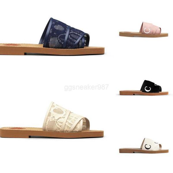 

2022 womens sandals muller shoes slide designer flat wooden canvas slippers white black sail women fashion outdoor beach slippers
