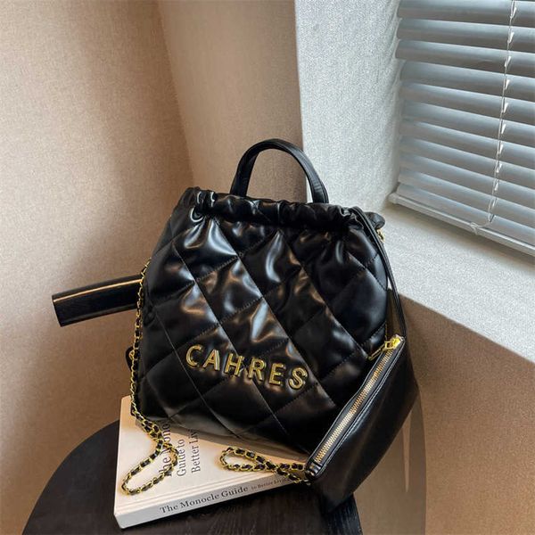 

50% off 2023 handbag lingge chain women's spring and summer new fashion tote large capacity one shoulder crossbody bag