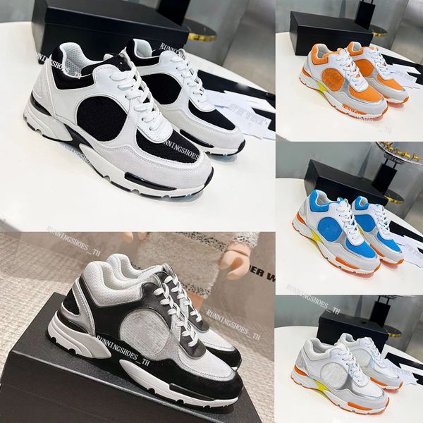 

designer sneakers vintage calfskin shoes reflective shoes suede leather trainers patchwork leisure daddy shoe platform shoes, Black