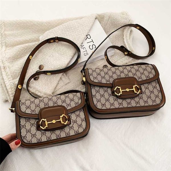 

13% off 2023 fashion hand high class female new fashion printing small square saddle versatile one shoulder cross body bag