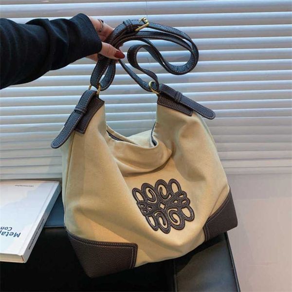 

17% off 2023 fashion handbag baroness casual one shoulder tote large capacity medieval women's crossbody collage canvas bag slouchy sty