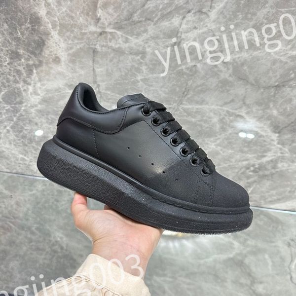 

luxury designer woman's shoe leather lace up men fashion platform sneakers white black mens womens casual shoes
